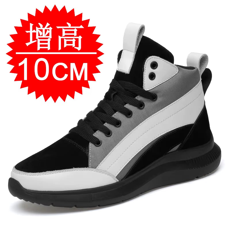 Step Up Your Game: Stylish High-Top Sneakers for Men with Height Boost Options of 6CM, 8CM, or 10CM!