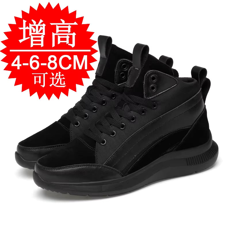 Step Up Your Game: Stylish High-Top Sneakers for Men with Height Boost Options of 6CM, 8CM, or 10CM!